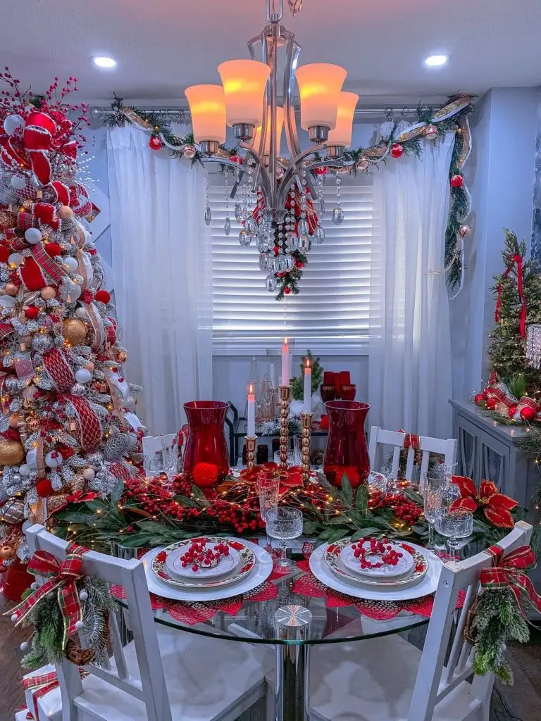 Red Silver Table