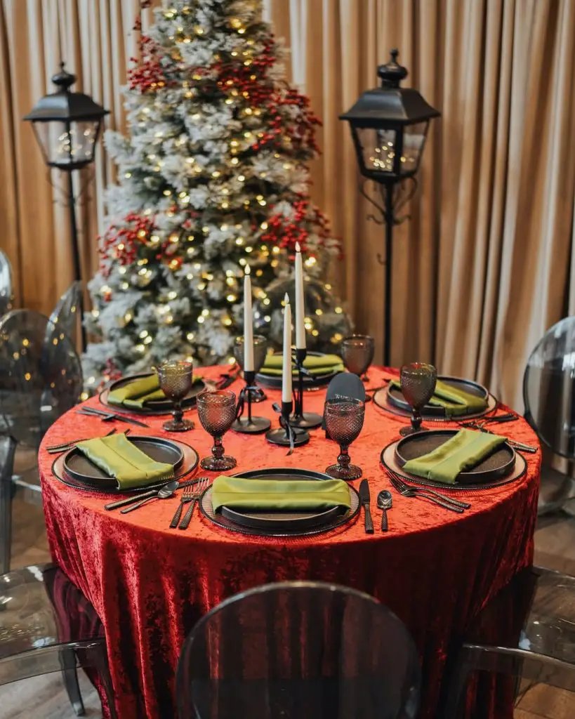 Red Velvet Tablecloth