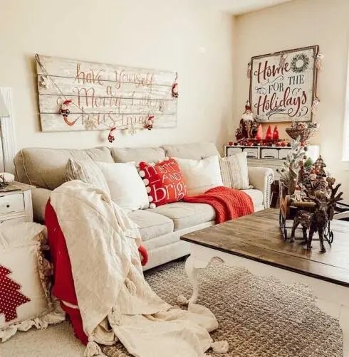 Red White Christmas Signs