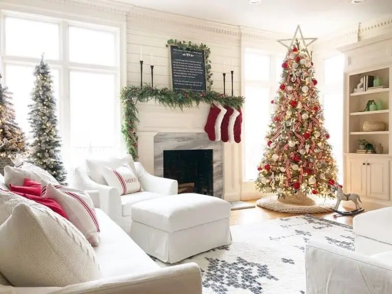 Red White Farmhouse Mantel