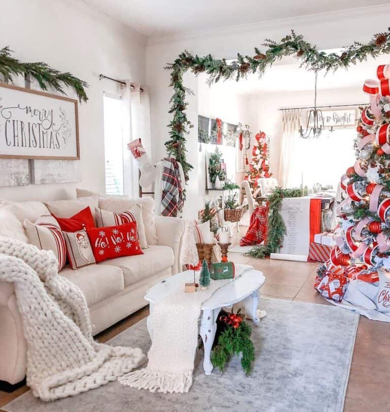 Red White Pillows