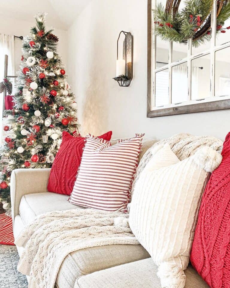Red White Pillows