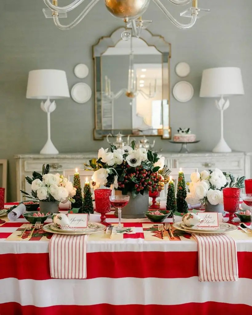 Red White Table Settings