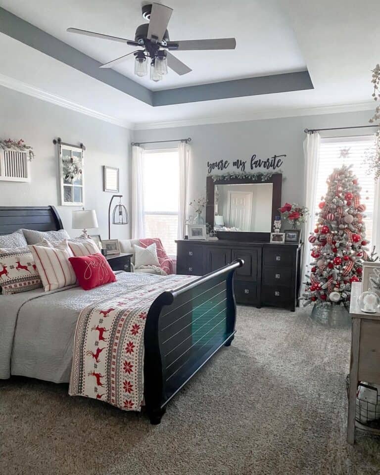 Reindeer Poinsettia Bedding