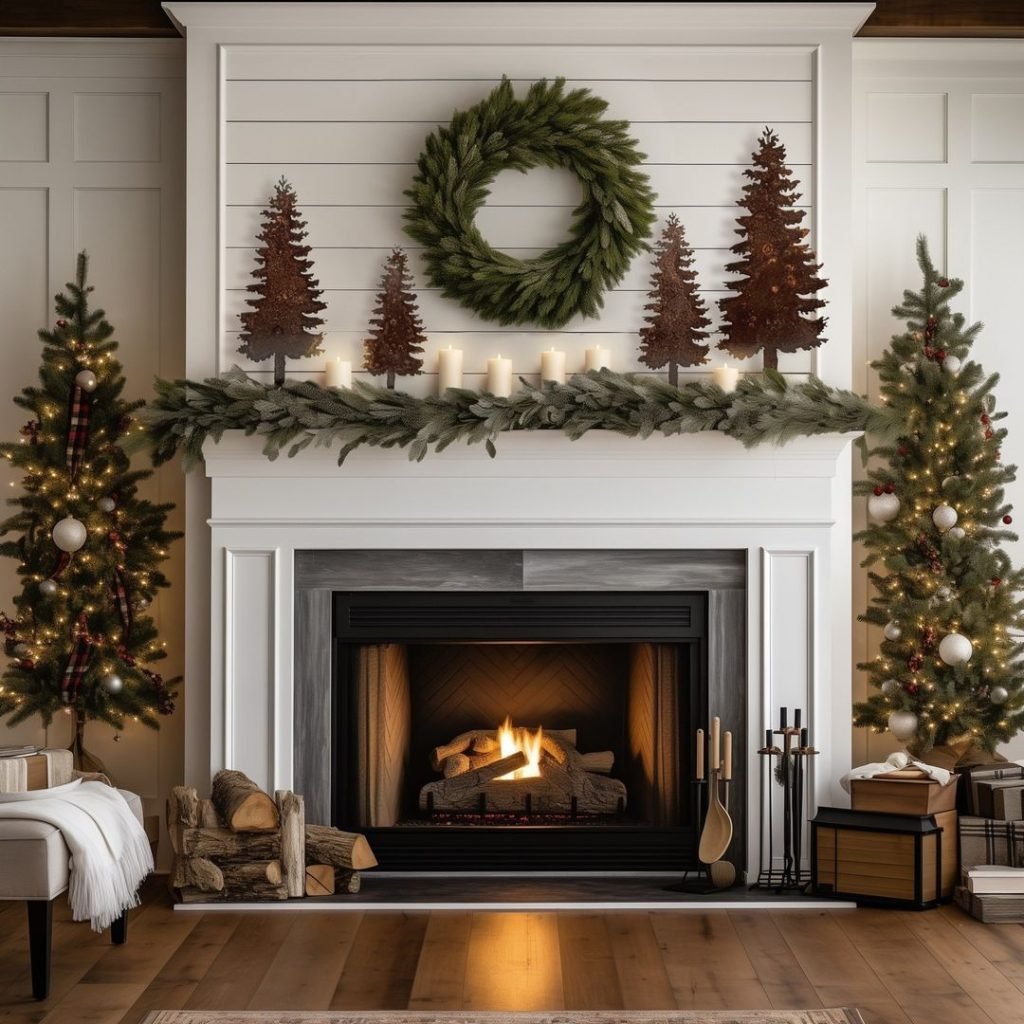 Rustic Tree Mantel