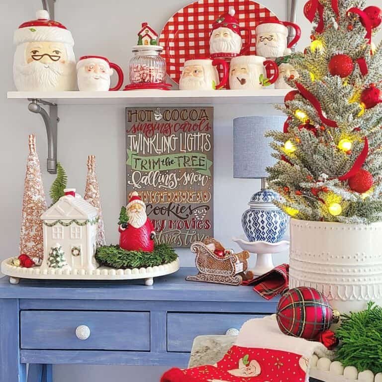 Santa Mugs Blue Console