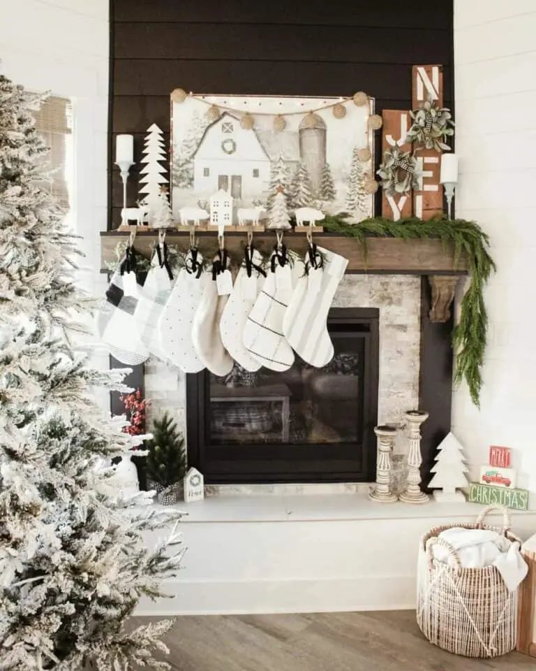 Shiplap Fireplace Wall