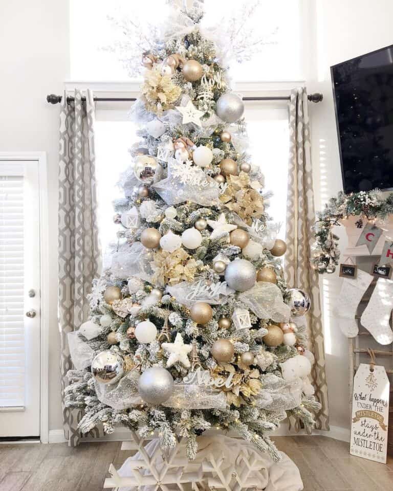 Silver Gold White Tree