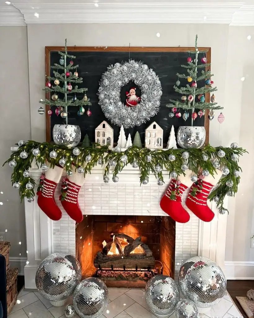 Silver Mantel Decorations