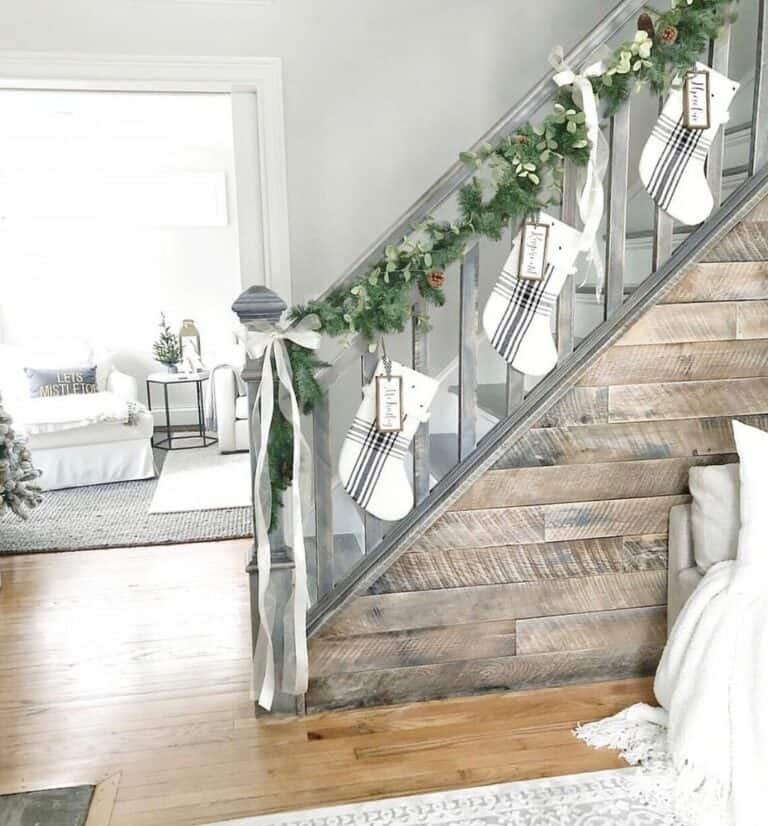 Stockings on Stair Garland