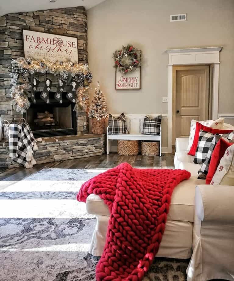 Stone Fireplace Wall