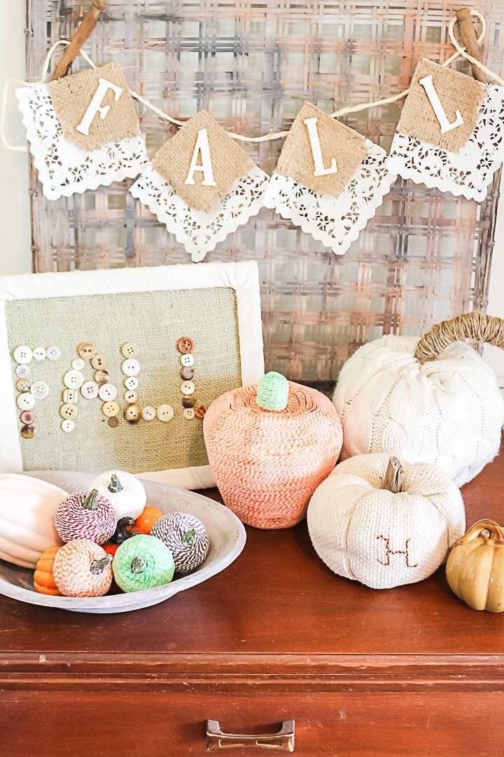 Twine-Wrapped Pumpkins