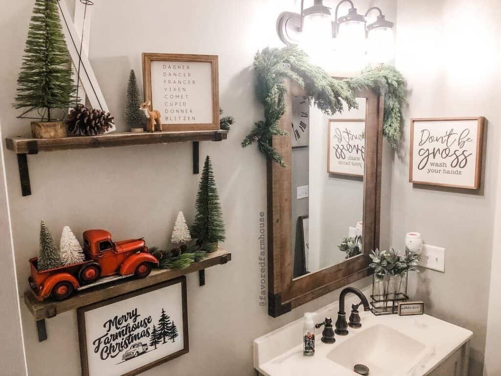 Vintage Christmas Shelves