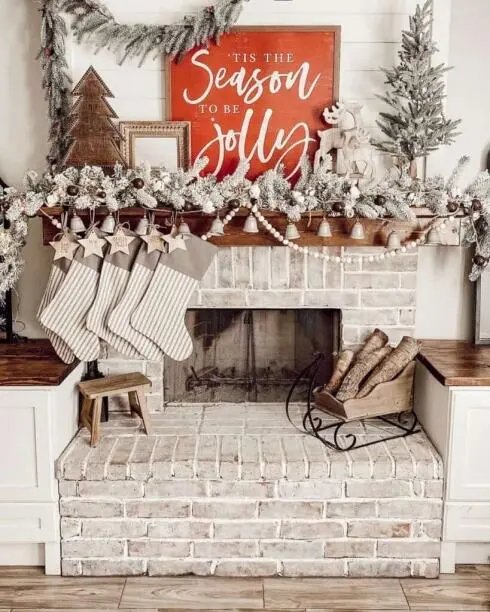 Vintage Gray Fireplace