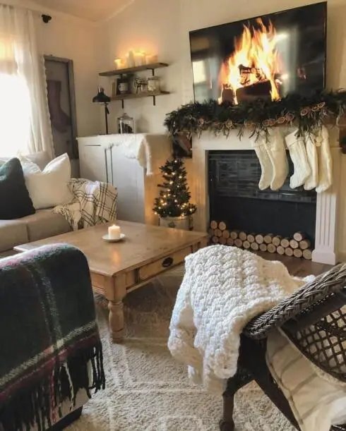 Wall-Mounted TV Fireplace