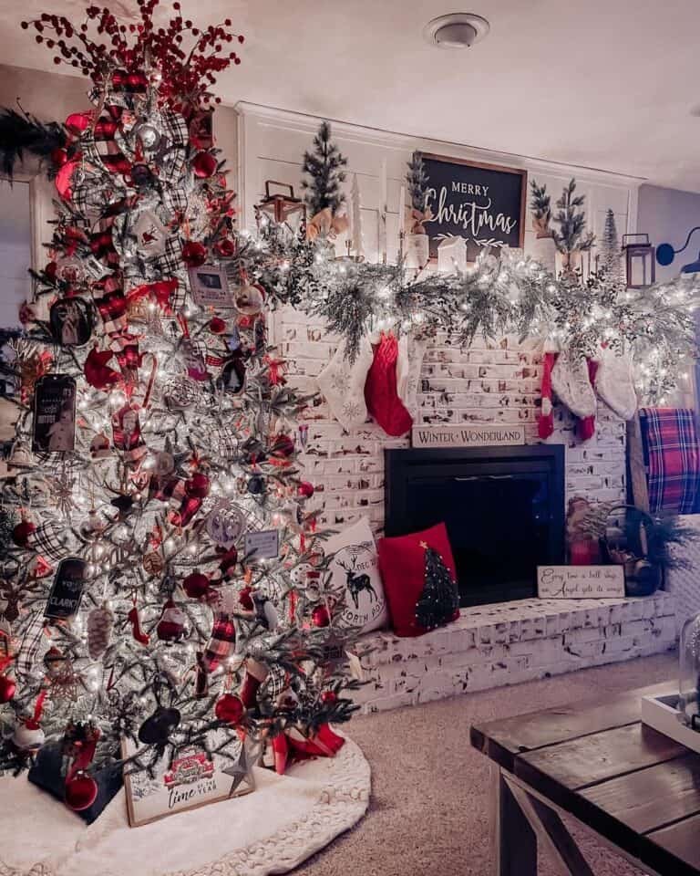 White Brick Fireplace