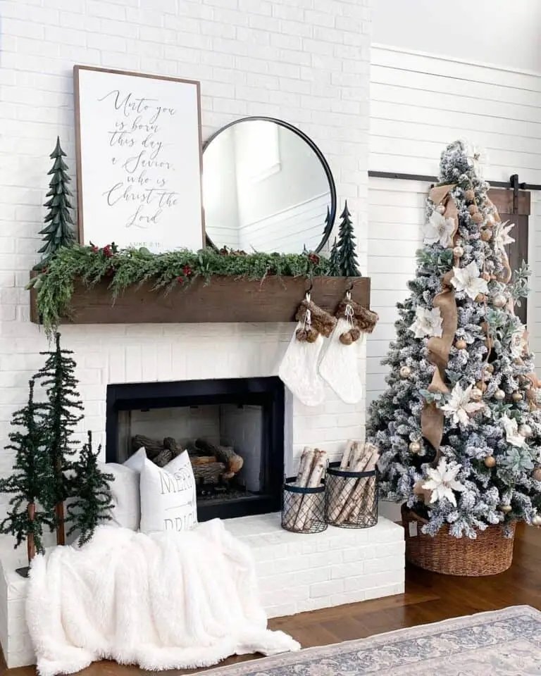 White Brick Mantel