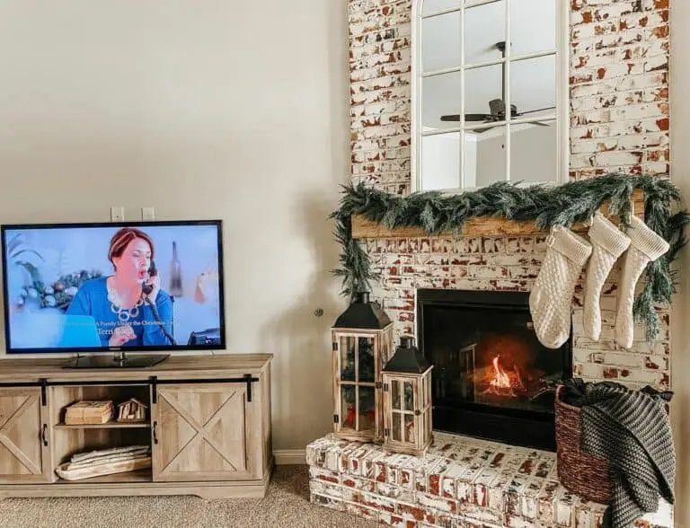 White Brick Mantel
