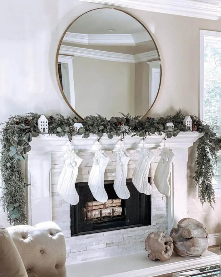 White Cable Stockings