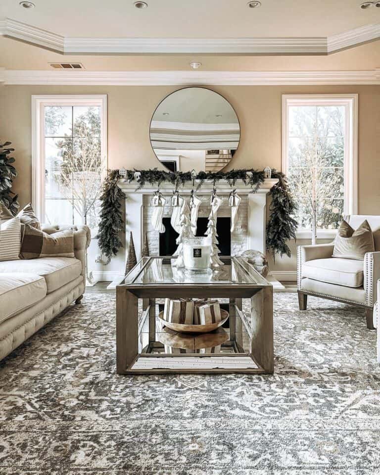 White Christmas Mantel