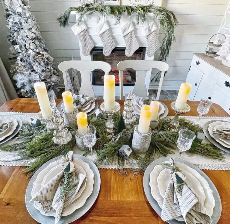 White Farmhouse Centerpiece