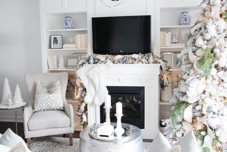 White Faux Fur Stockings