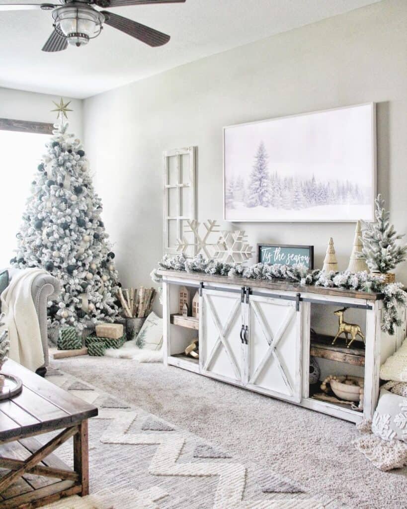 White Flocked Trees