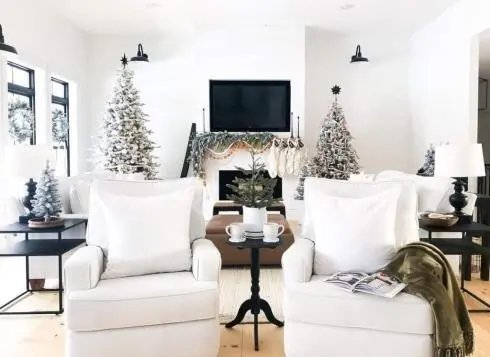 White Flocked Trees