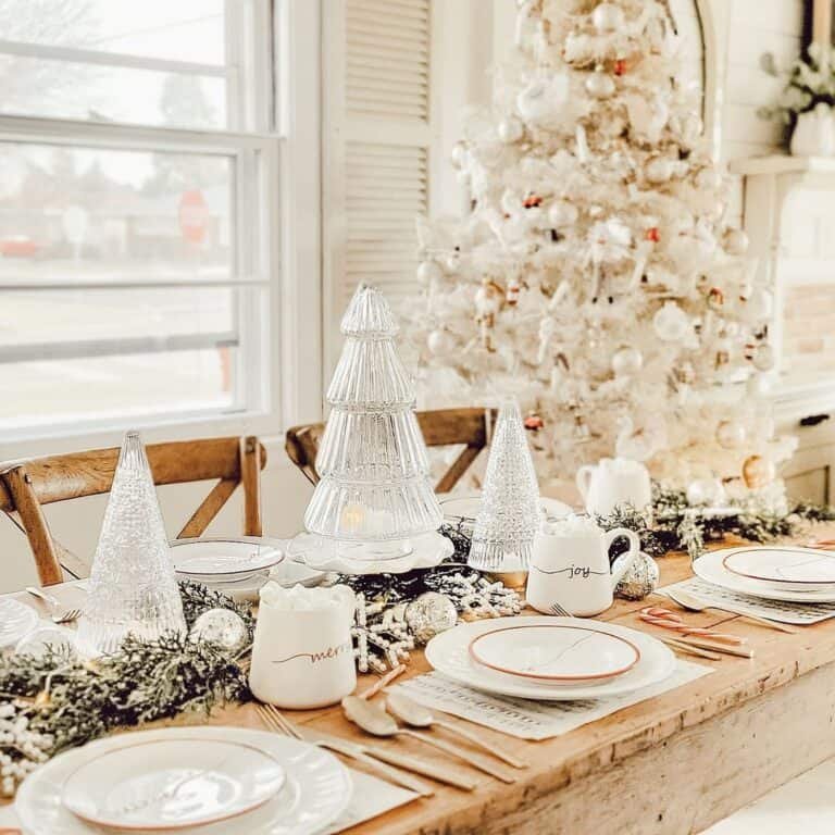 White Glass Tree Centerpiece