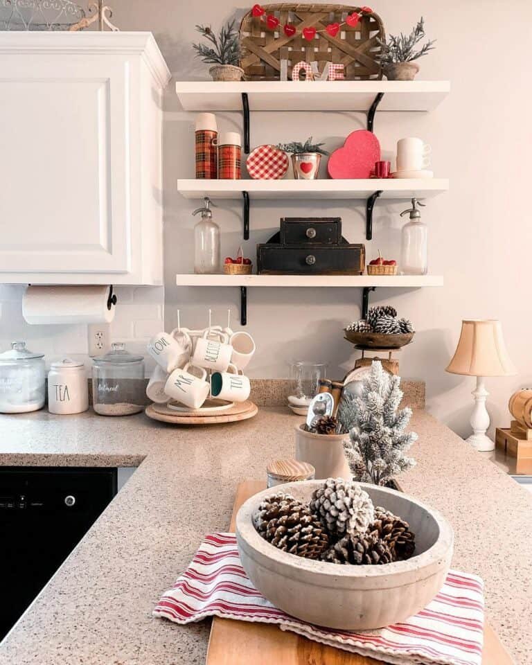 White Kitchen Shelves