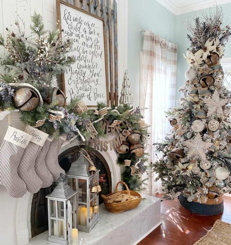 White Mantel Garland