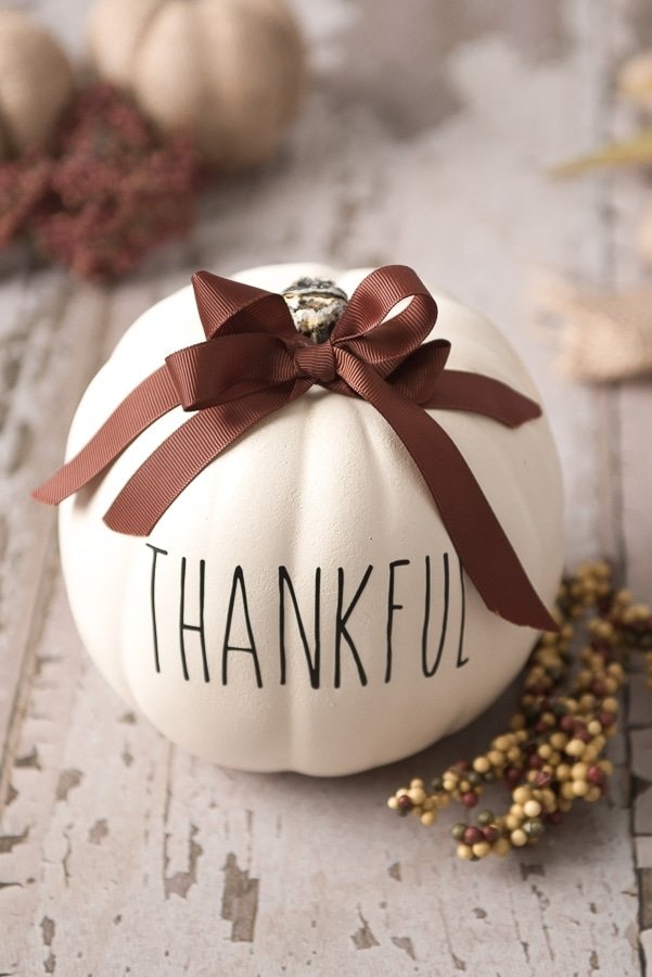 White Painted Pumpkins