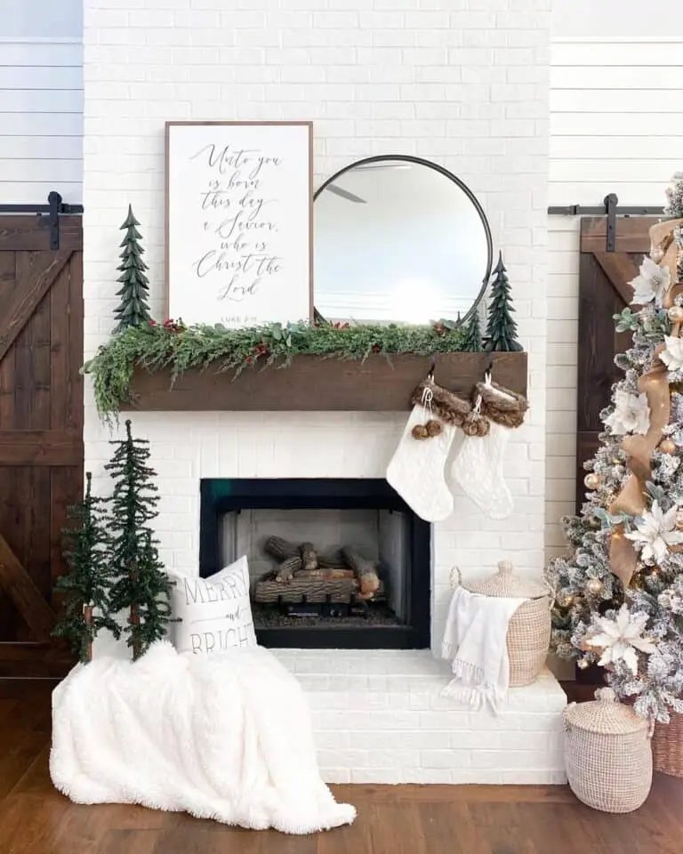 White Shiplap Fireplace