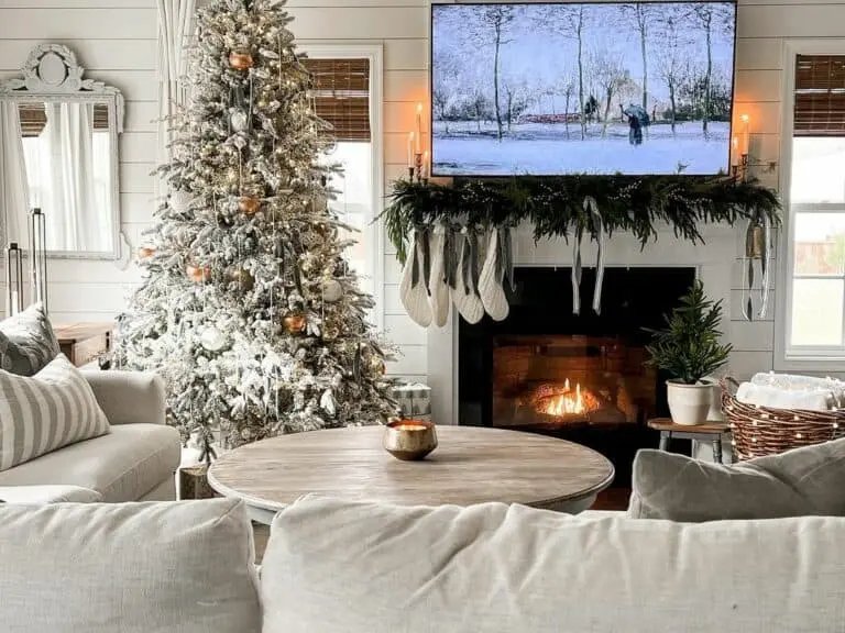 White Shiplap Mantle
