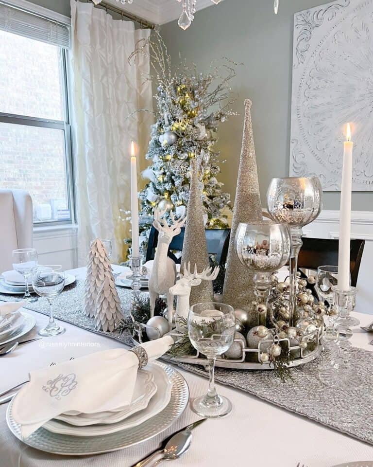 White Silver Centerpiece