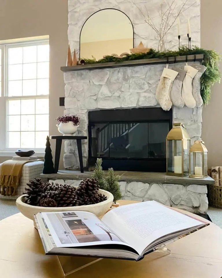 White Stone Mantel