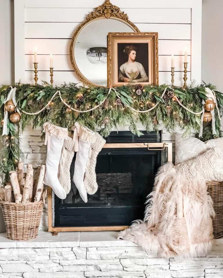 White Stone Mantel