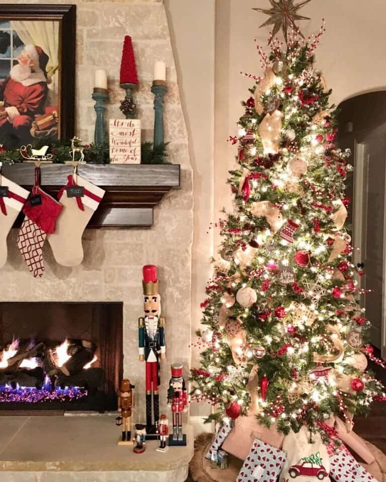 White Stone Mantel