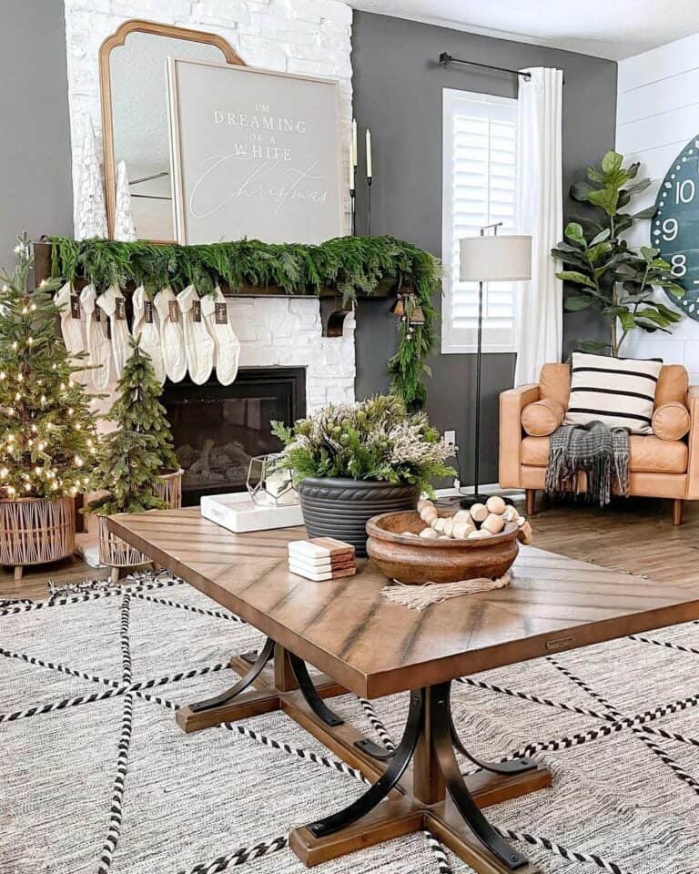 White Stone Mantel