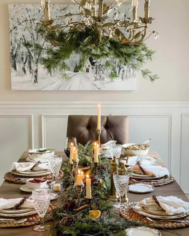 White Wainscoting Chandelier