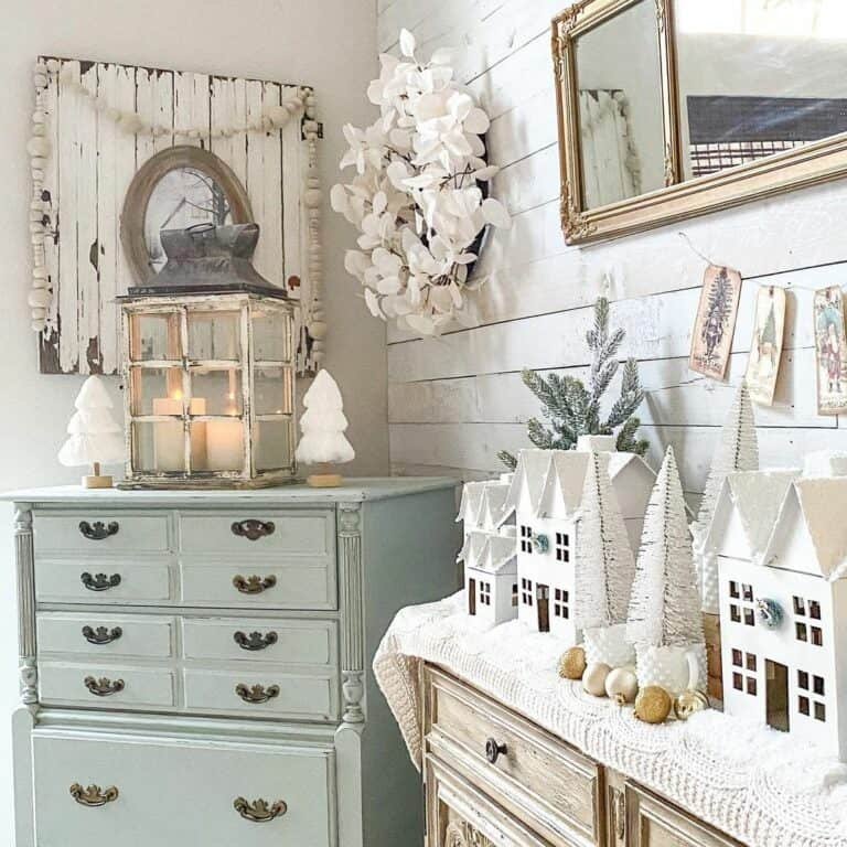 White Winter Farmhouse