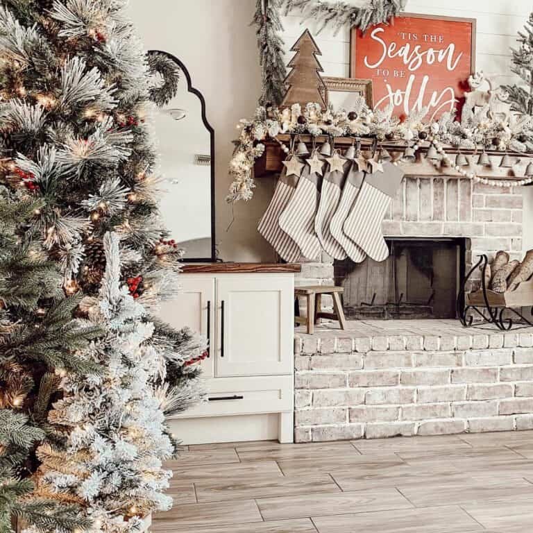 White Winter Mantel