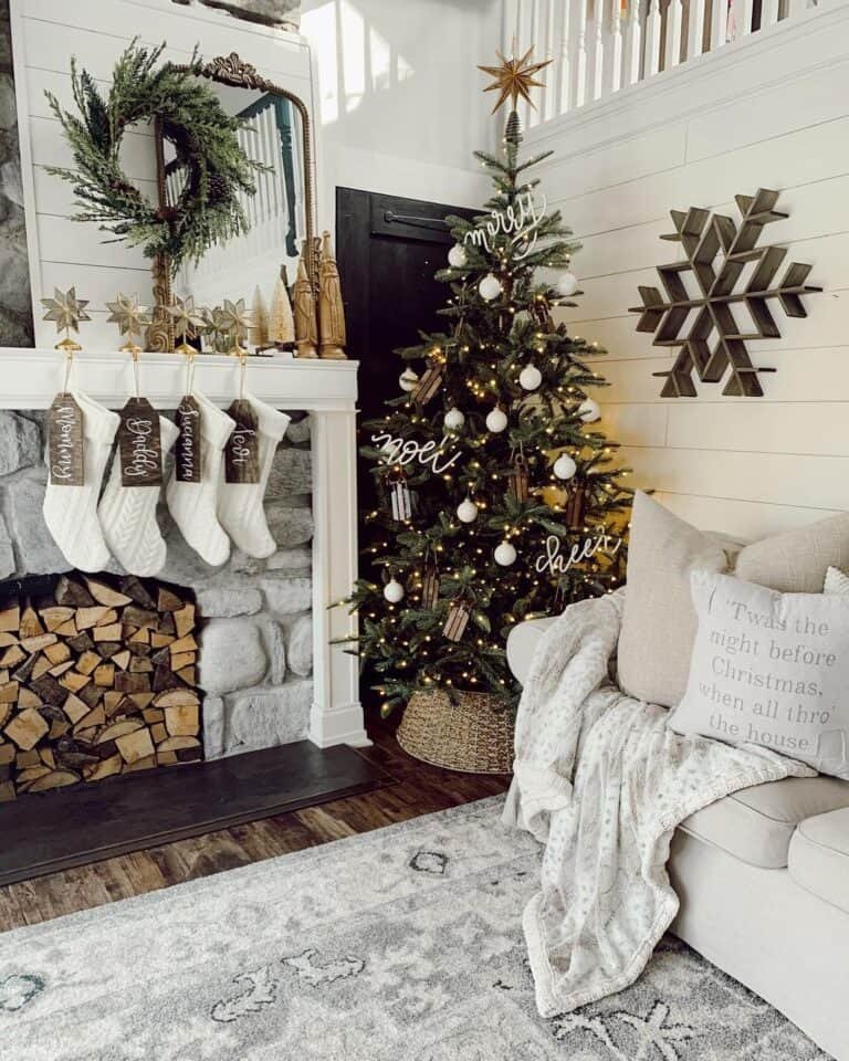 White Wood Ornaments