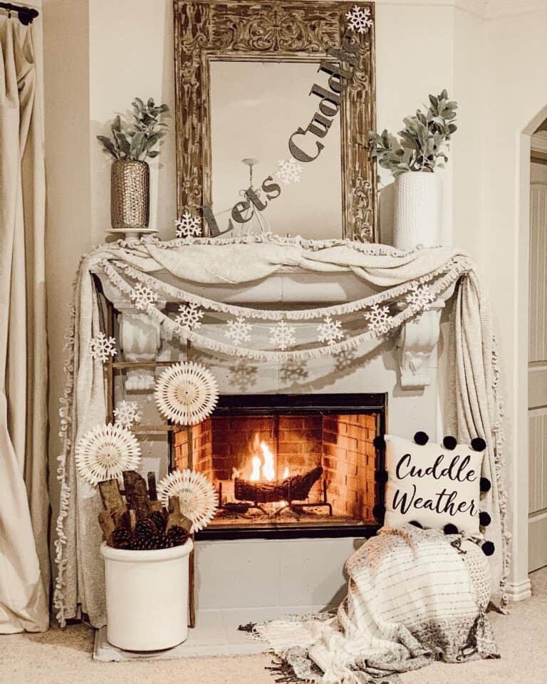 White Wooden Snowflakes