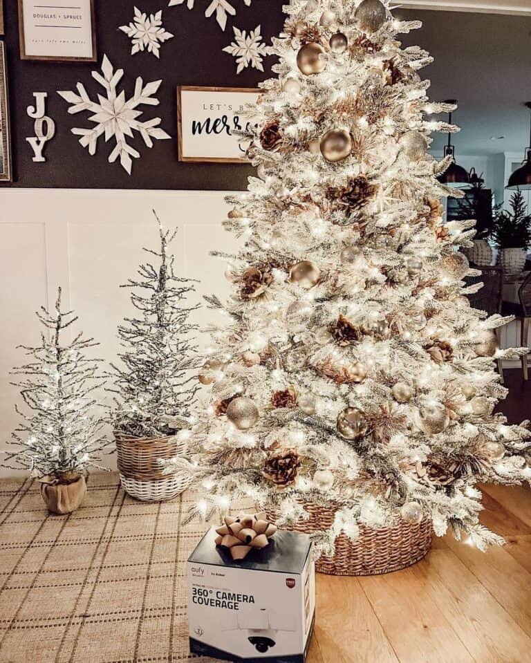 White Wooden Snowflakes