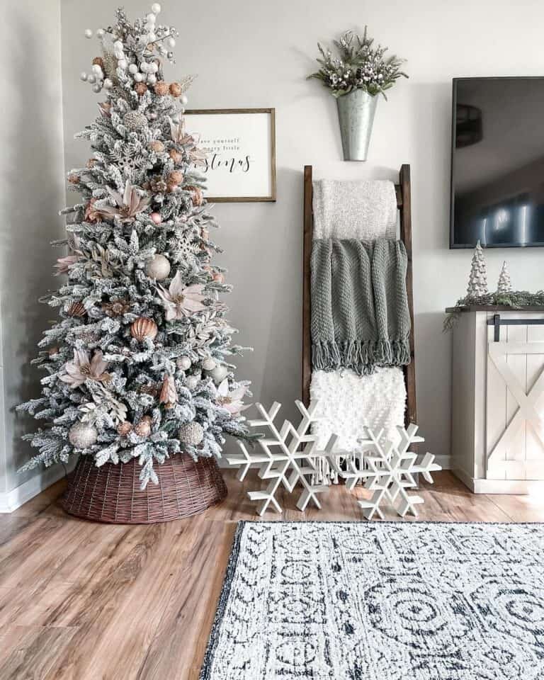 White Wooden Snowflakes