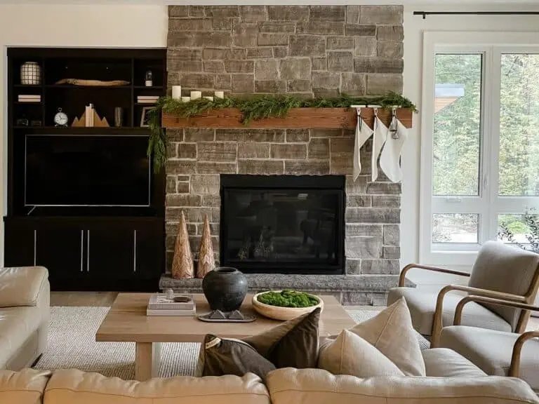 Wood Beam Mantel