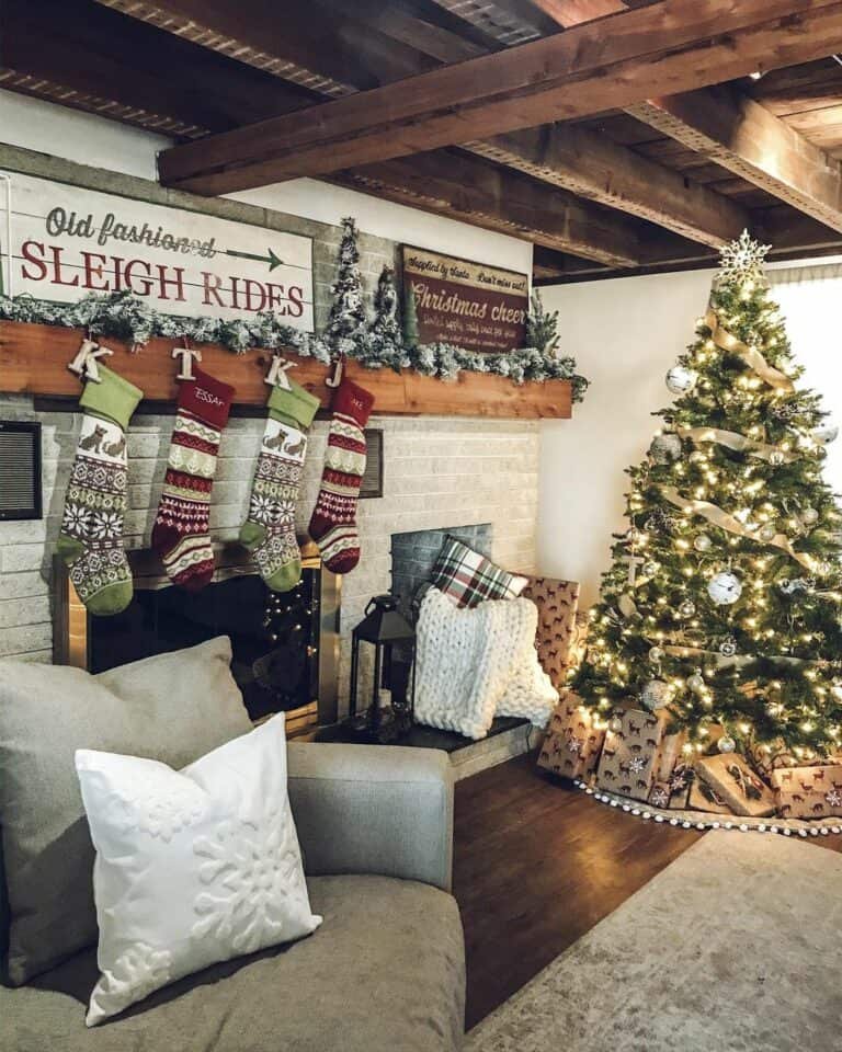 Wood Beam Mantle