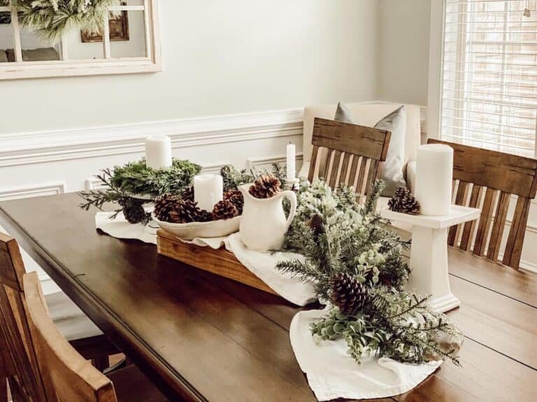 Wood Box Winter Centerpiece