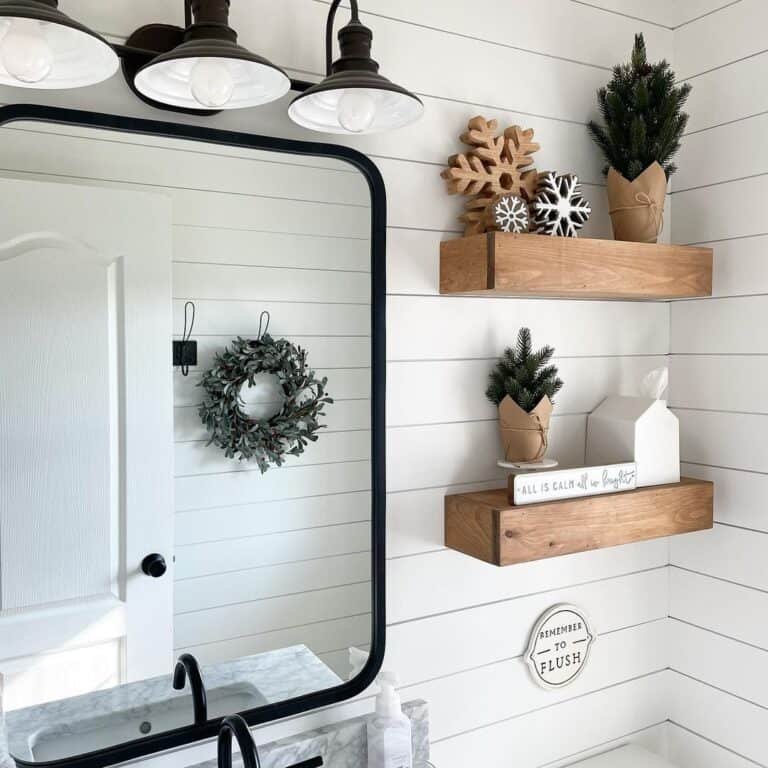 Wood Snowflake Shelves